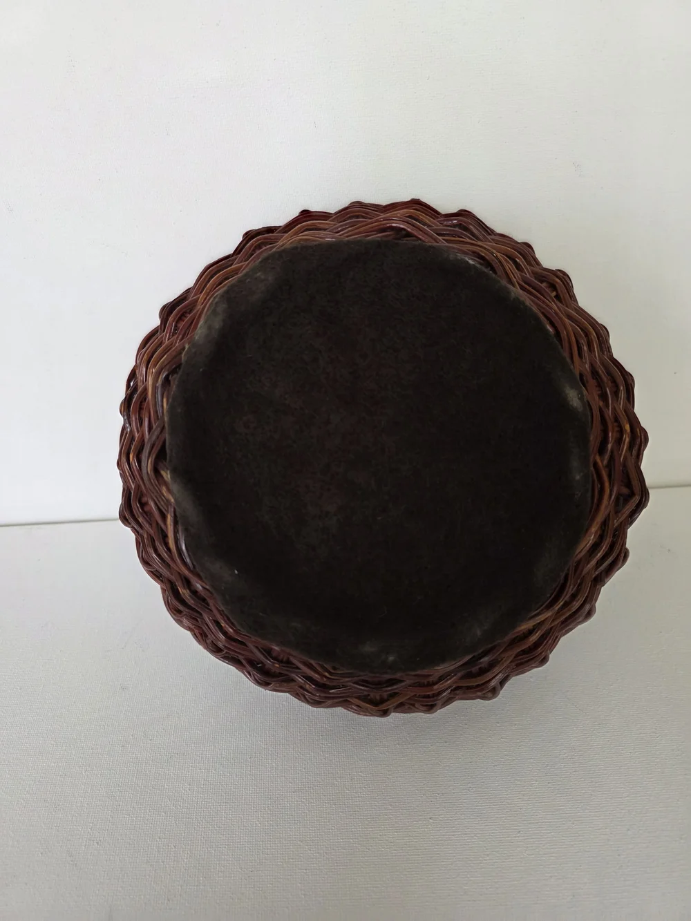 Vintage Woven Brown Decorative Rattan Bowl Basket